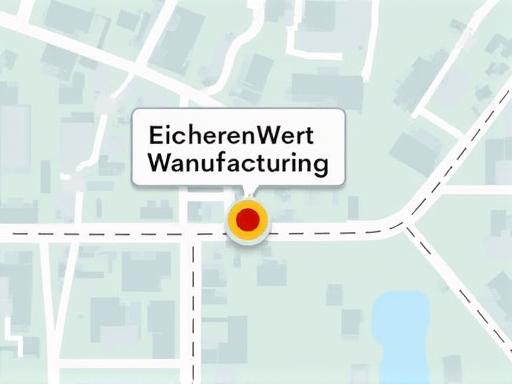 Karte, die den Standort von EichenWert Manufacturing in Wolfsburg zeigt.