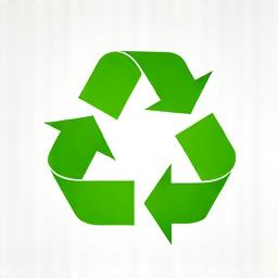 Ein grünes Recycling-Symbol.